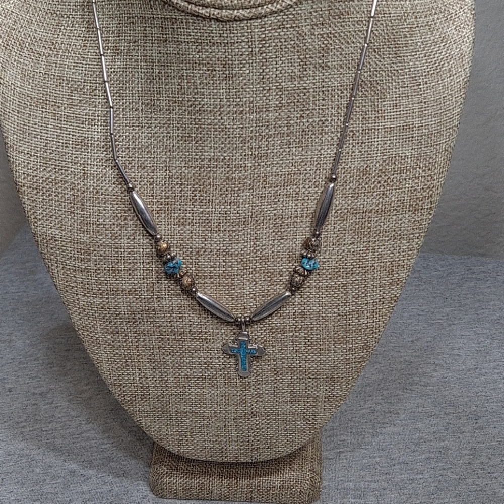 Liquid Silver & Turquoise Necklace